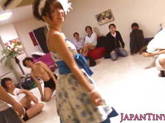 Bukkaked japanese babe spitroasted