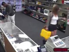 A haughty pawn guy have a taste of French pussy in his office