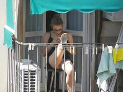 Upskirt in balcony