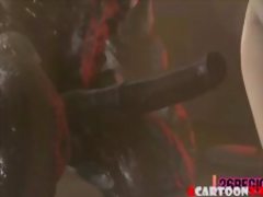 Big tits Samus riding alien dick well cowgirl style