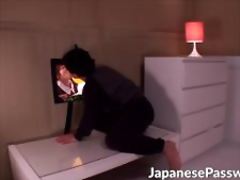 Horny and busty maid gets pussy fucked by lucky dudes cock