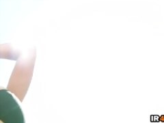 Foxy huge breast bikini model showing perfect asset