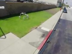 Sexy blonde blowjobs a big cock in a tow truck