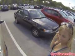 Pulled babe gets her pussy cum drenched POV