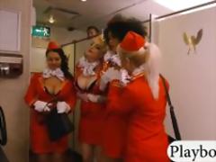 Ghetto stewardess boned in public toilet