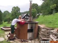 Beautiful country babes having threesome fun in their teens