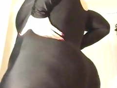 Mixed amazon mixed girl in shiny catsuit (softcore)